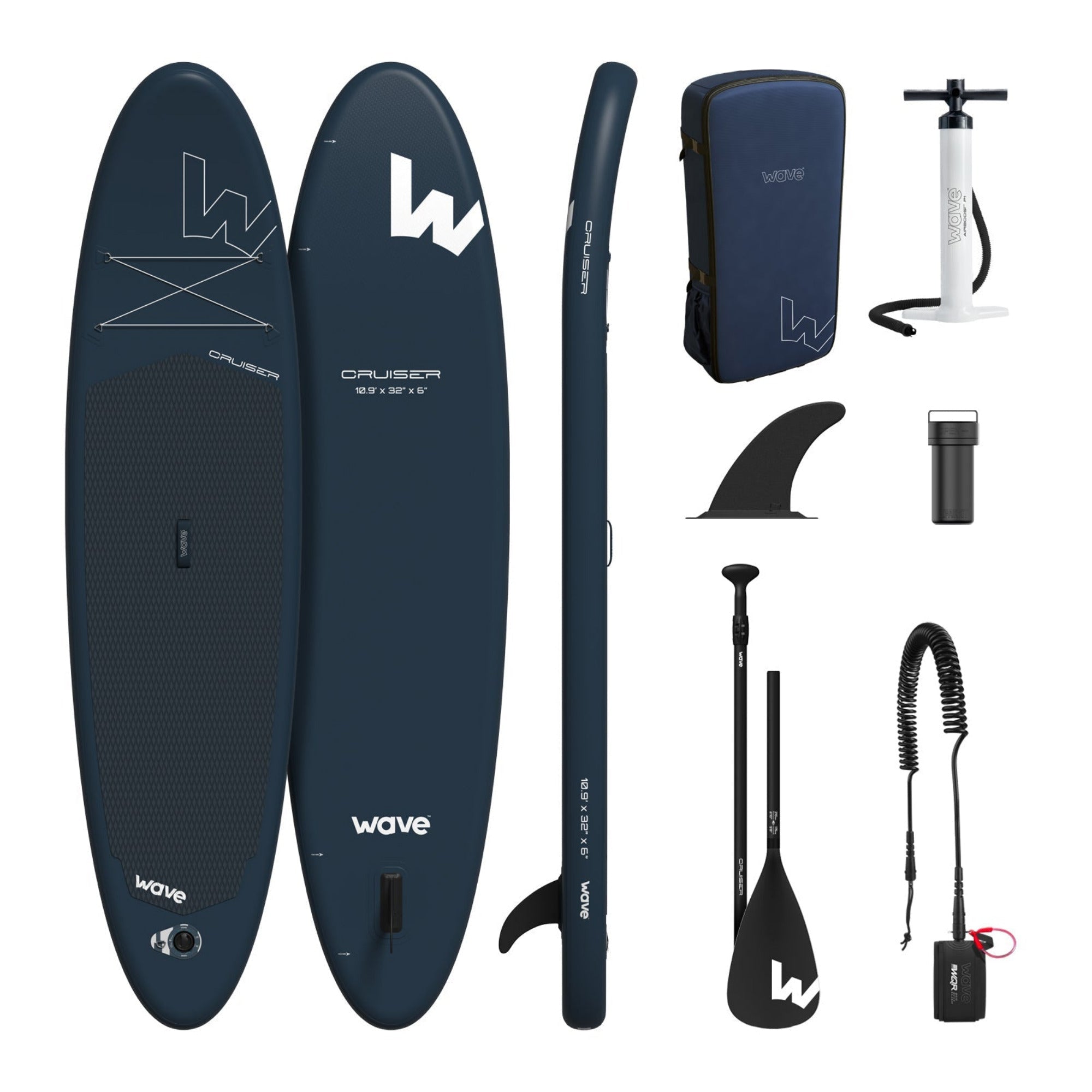 Cruiser 2.0 SUP | Inflatable Paddle Board | 10'9ft | Navy - Wave Sups EU