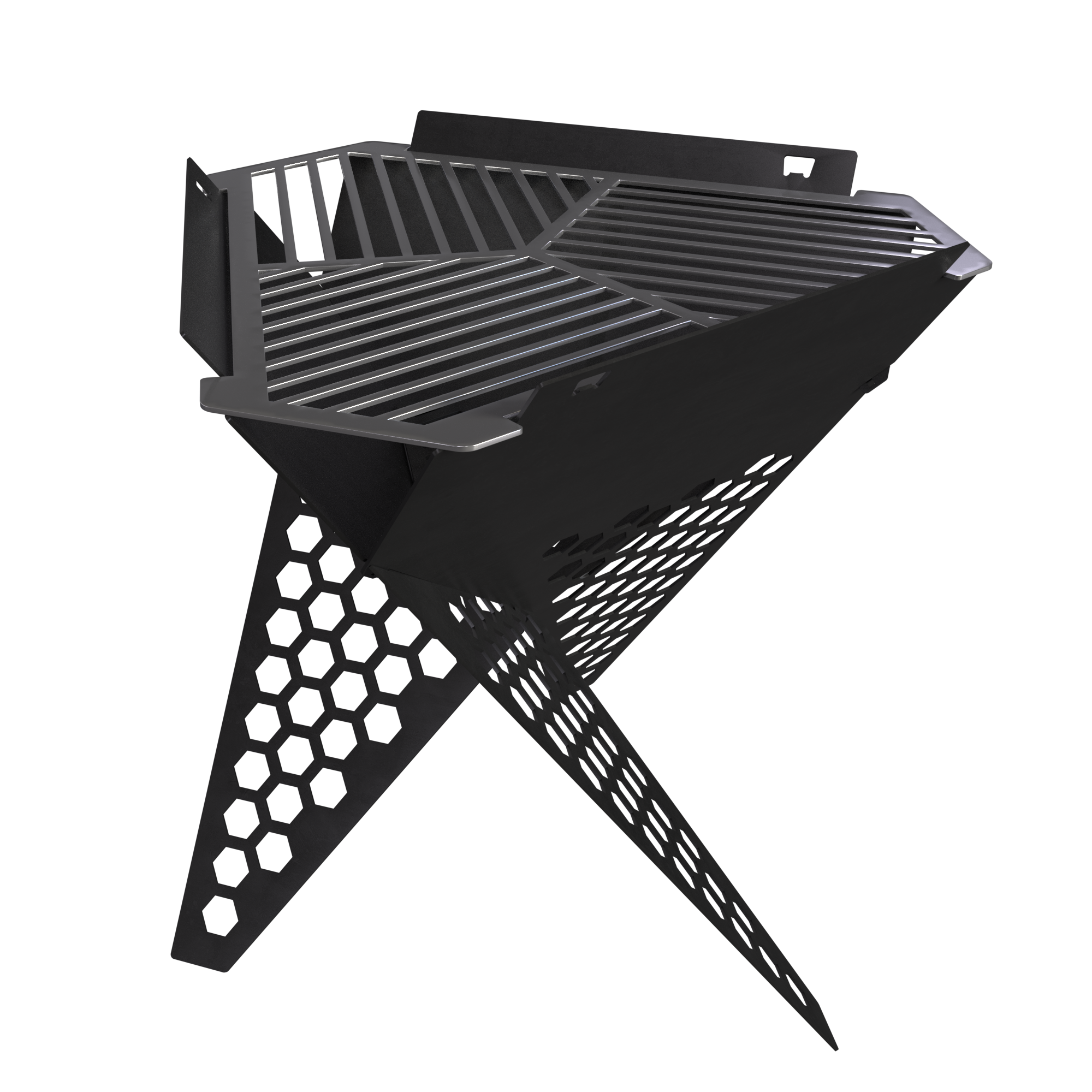 Hex Collapsible Portable Outdoor BBQ and Fire Pit - Matt Black