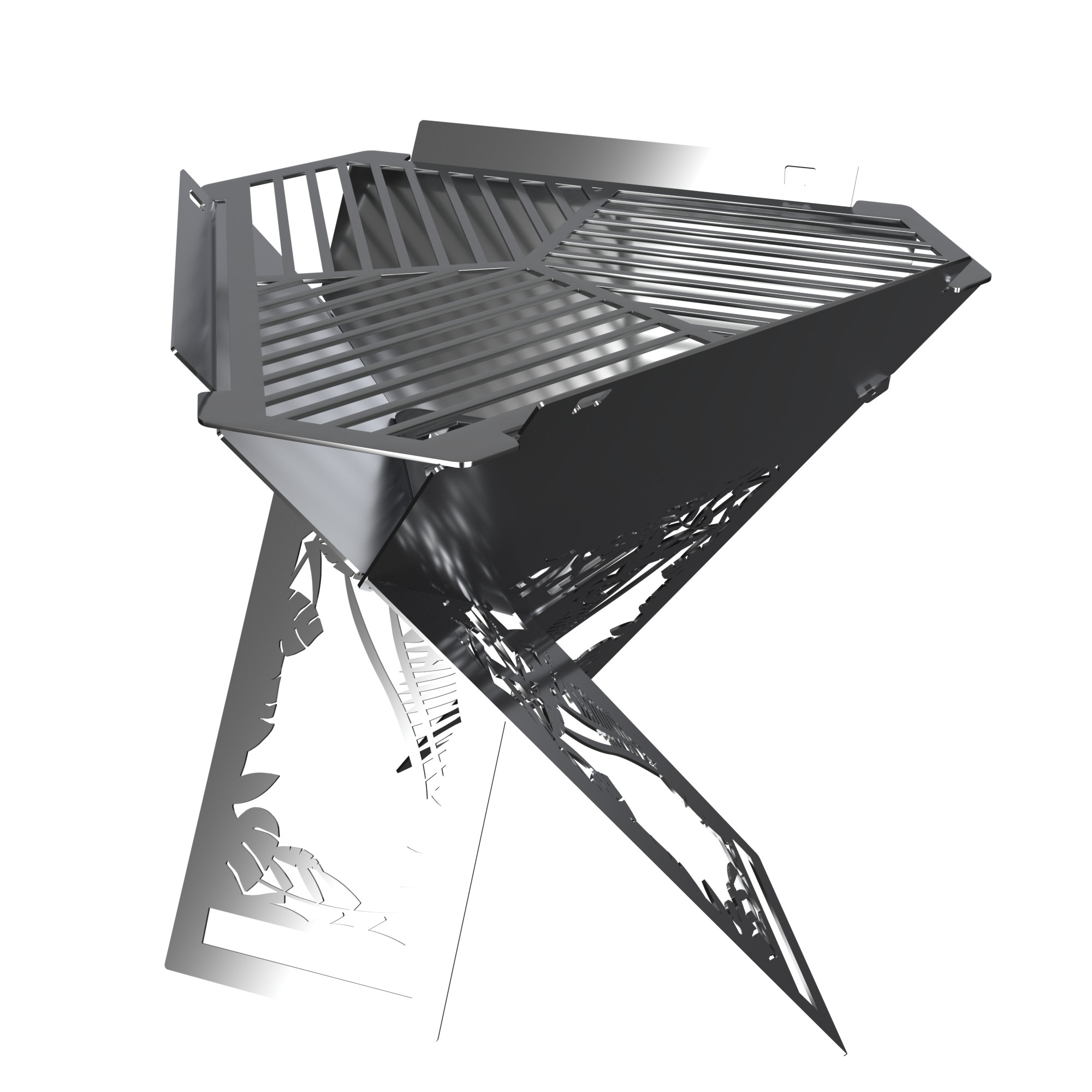 Leaf Collapsible Portable Outdoor BBQ and Fire Pit - Stainless