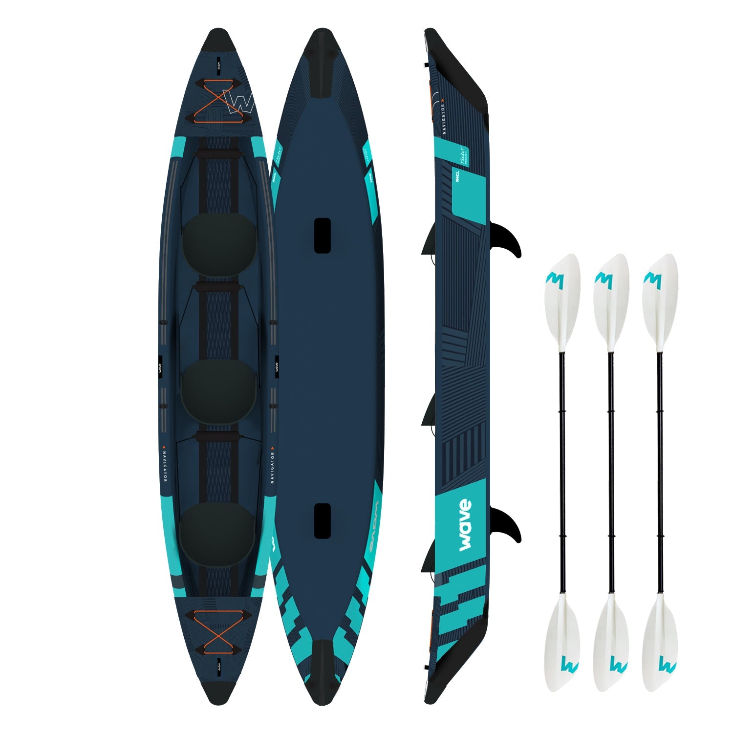 Navigator Plus | Inflatable Kayak | Drop - Stitch | 3 - Seater - Wave Sups EU