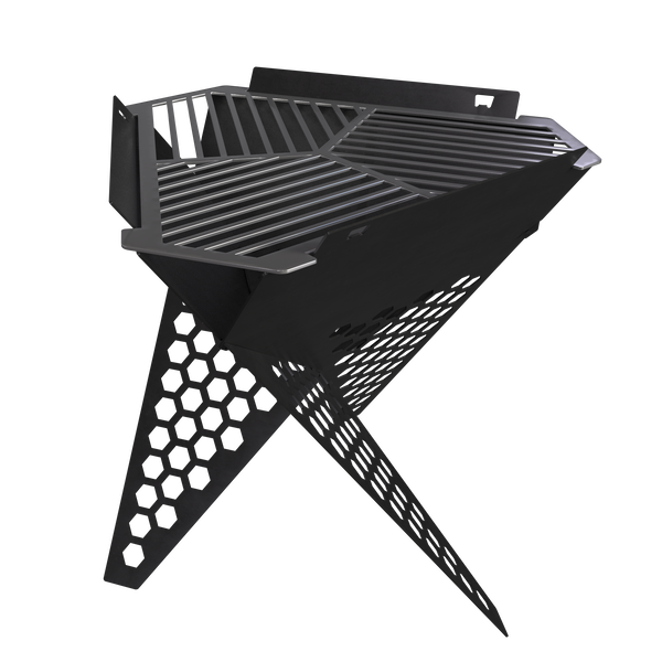 Hex Collapsible Portable Outdoor BBQ and Fire Pit - Matt Black