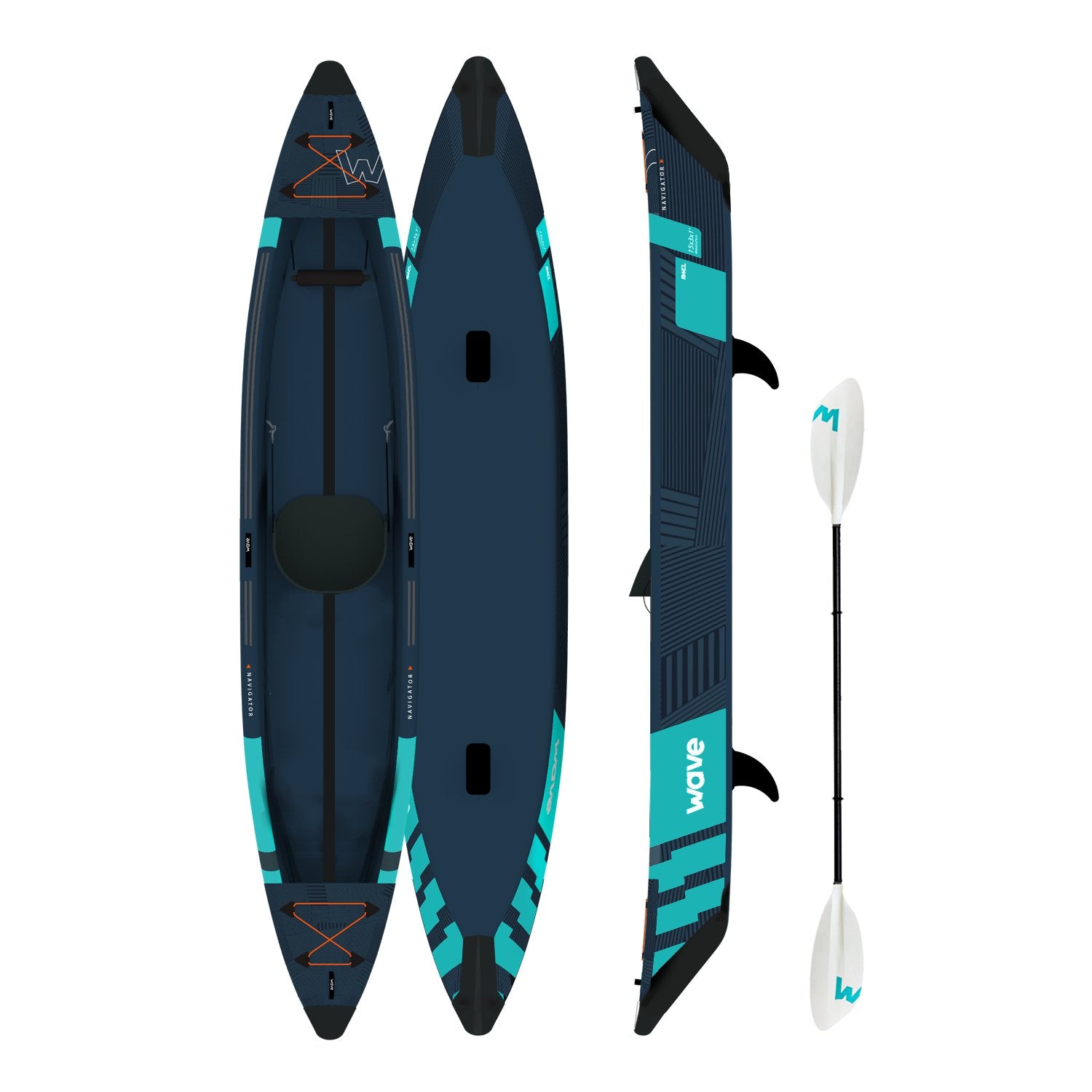 Navigator | Inflatable Kayak | Drop-Stitch | 1-Seater - Wave Sups EU