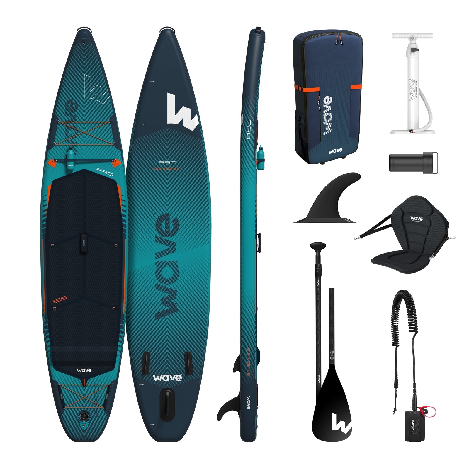Pro 2.0 SUP | Inflatable Paddleboard | 12'6ft | Navy - Wave Sups EU