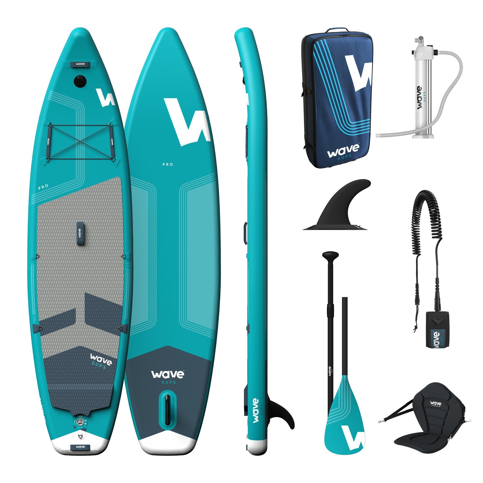 Pro SUP | Inflatable Stand-Up Paddleboard | 10/11ft | Aqua - Wave Sups EU