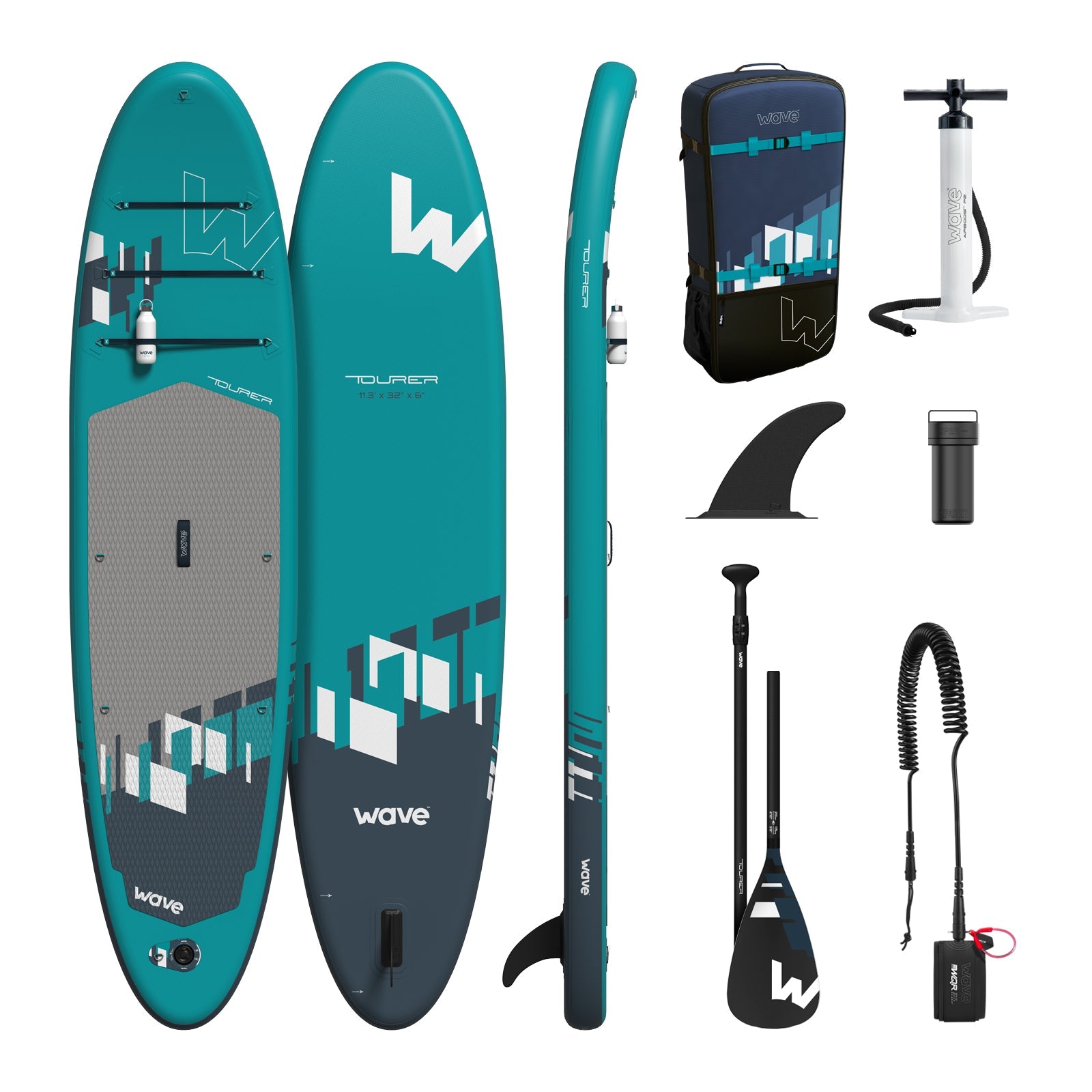 Tourer 2.0 SUP | Inflatable Paddleboard | 10'3/11'3ft | Aqua - Wave Sups EU