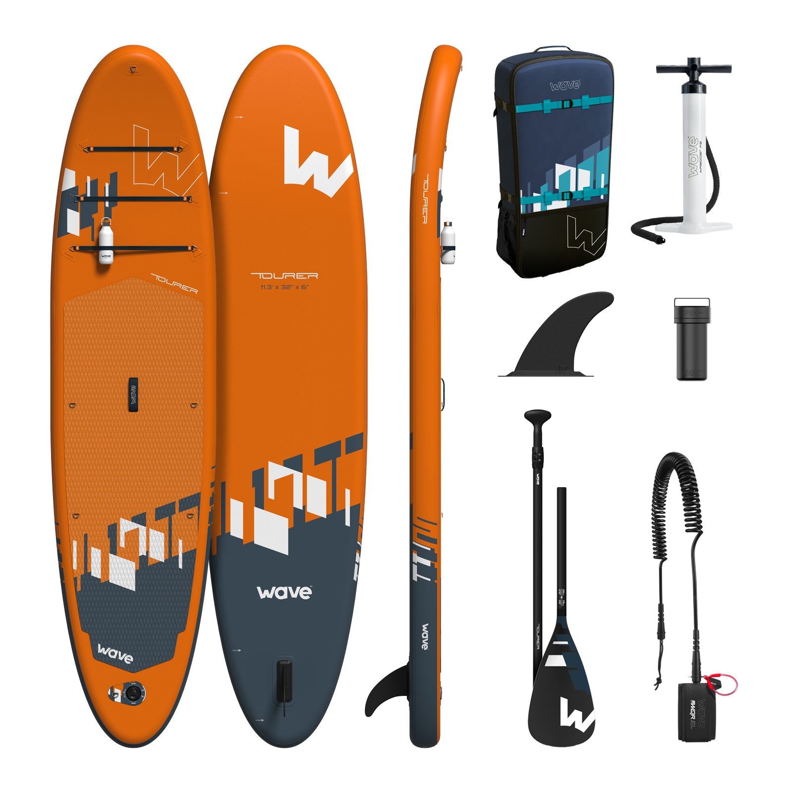 Tourer 2.0 SUP | Inflatable Paddleboard | 10'3/11'3ft | Orange - Wave Sups EU
